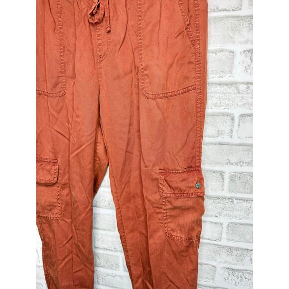 C&C California 100% Lyocel Rust Red Cargo Drawstring Pants Women's Medium - Picture 4 of 6